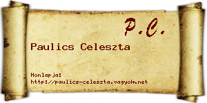 Paulics Celeszta névjegykártya